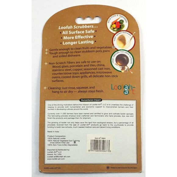 Kitchen Scrubber Pad 100% Natural Loofah,Eco-Friendly, Biodegradable, Baby Chick - Picture 2 of 6